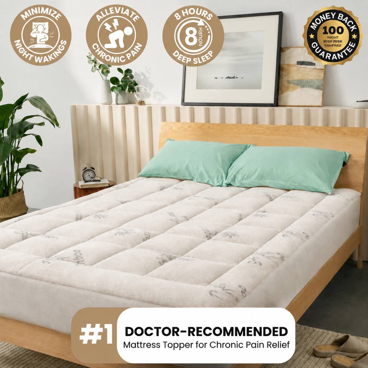 Alveriq™ Bamboo Mattress Topper