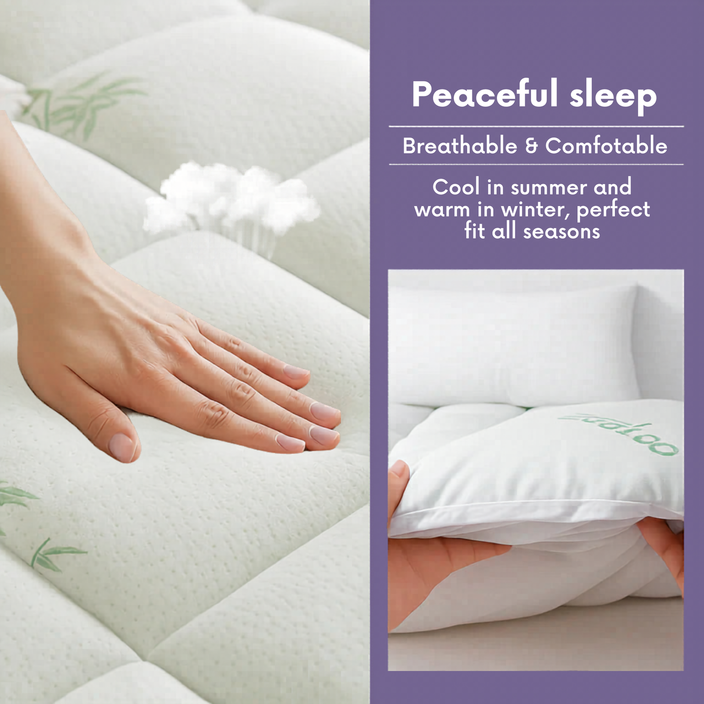 Alveriq™ Bamboo Mattress Topper